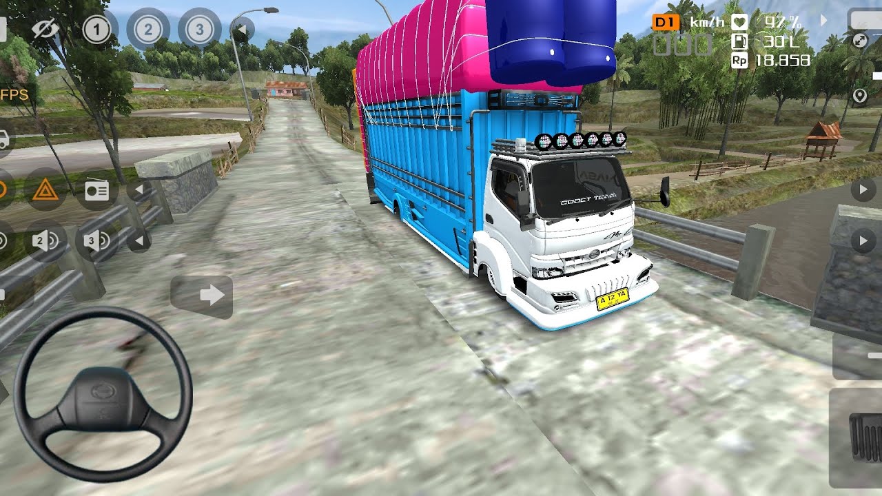 GAME TRUCK HINO DUTRO MUATAN OVERLOAD,OLENG ADU BANTENG DI PERJALANAN|BUS SIMULATOR INDONESIA