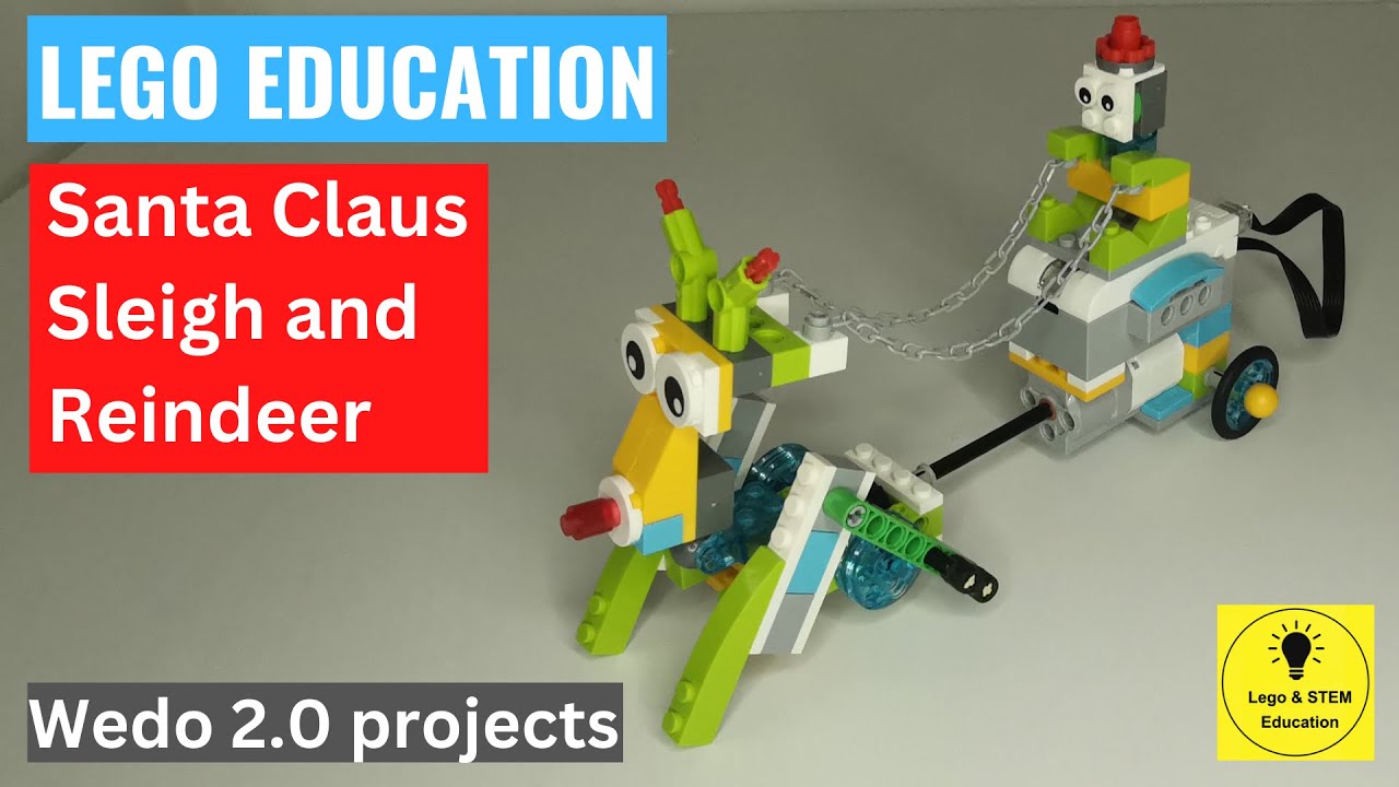 Easy Santa Claus Sleigh & Reindeer | instructions + code | Lego Wedo 2 Christmas projects | STEM