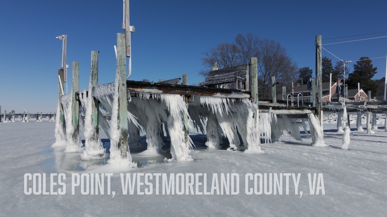 Coles Point Pier Ice