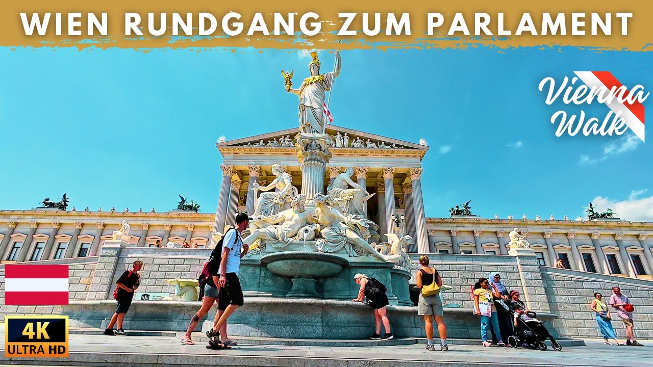 Österreich Wien 2024 ✨ Spaziergang auf der Ringstraße zum Wiener Parlament - 4K Rundgang