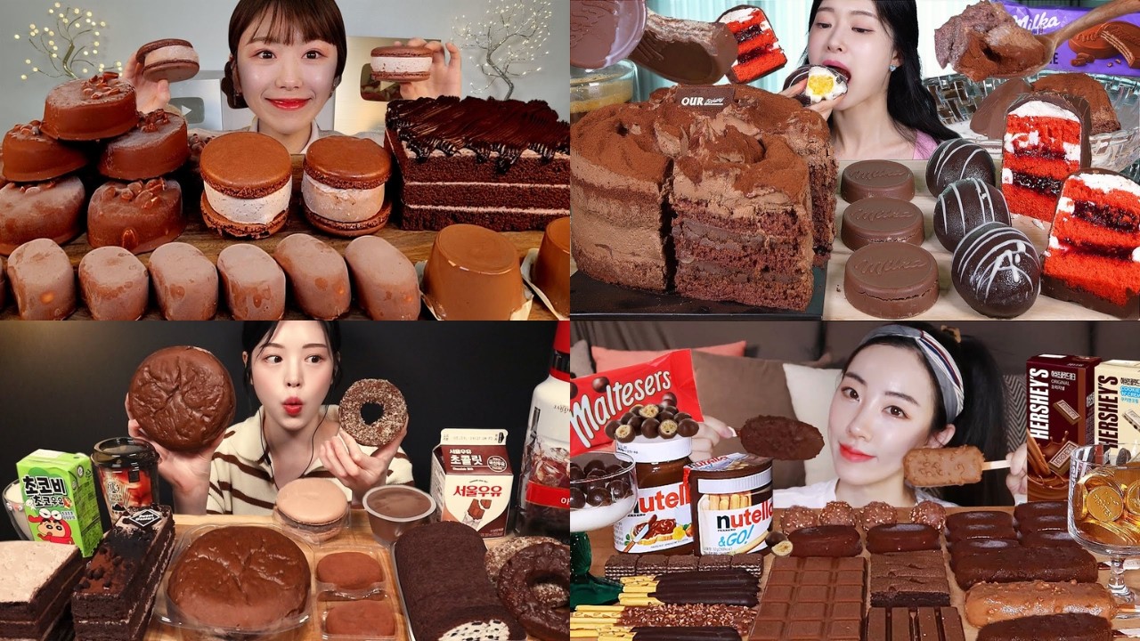 ASMR CHOCOLATE PARTY 🎉 Mochi, Magnum, Kinder & Lava Cake | Eating Sounds