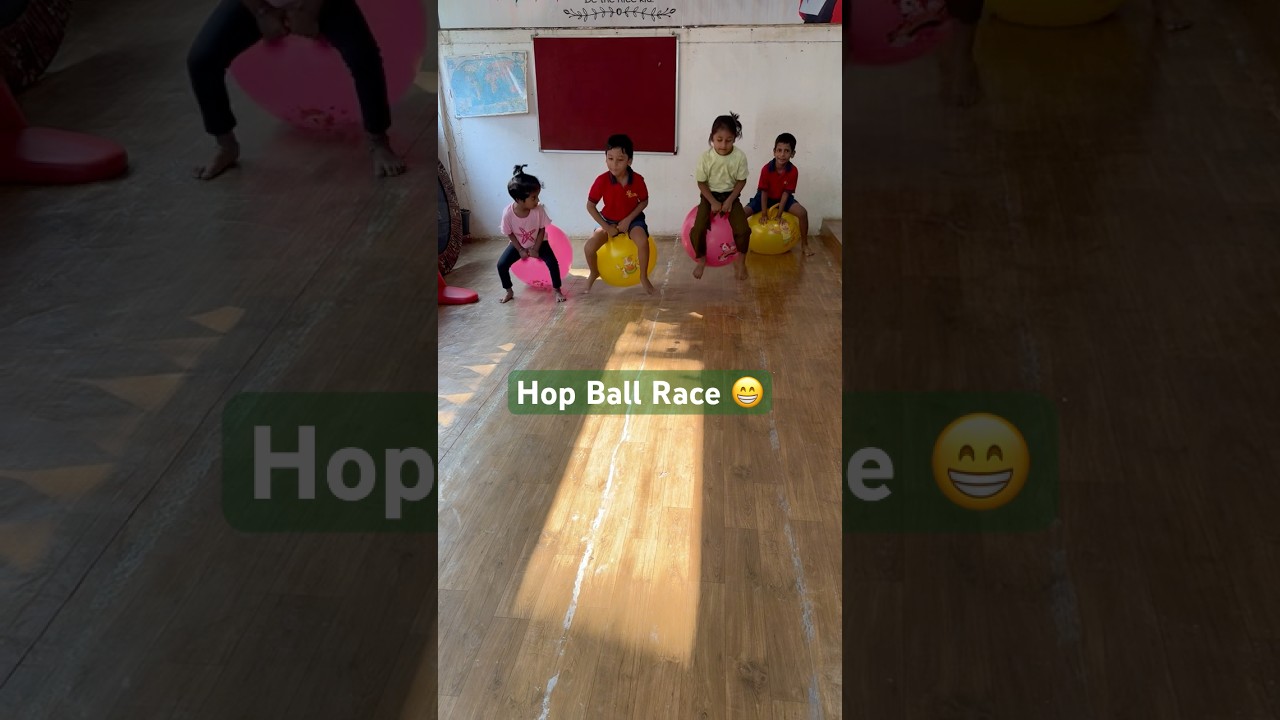 Hop Ball Race-Sports Day #ytshorts #youtubeshorts #hopball #kidsvideo #activity #kidsactivities #fun