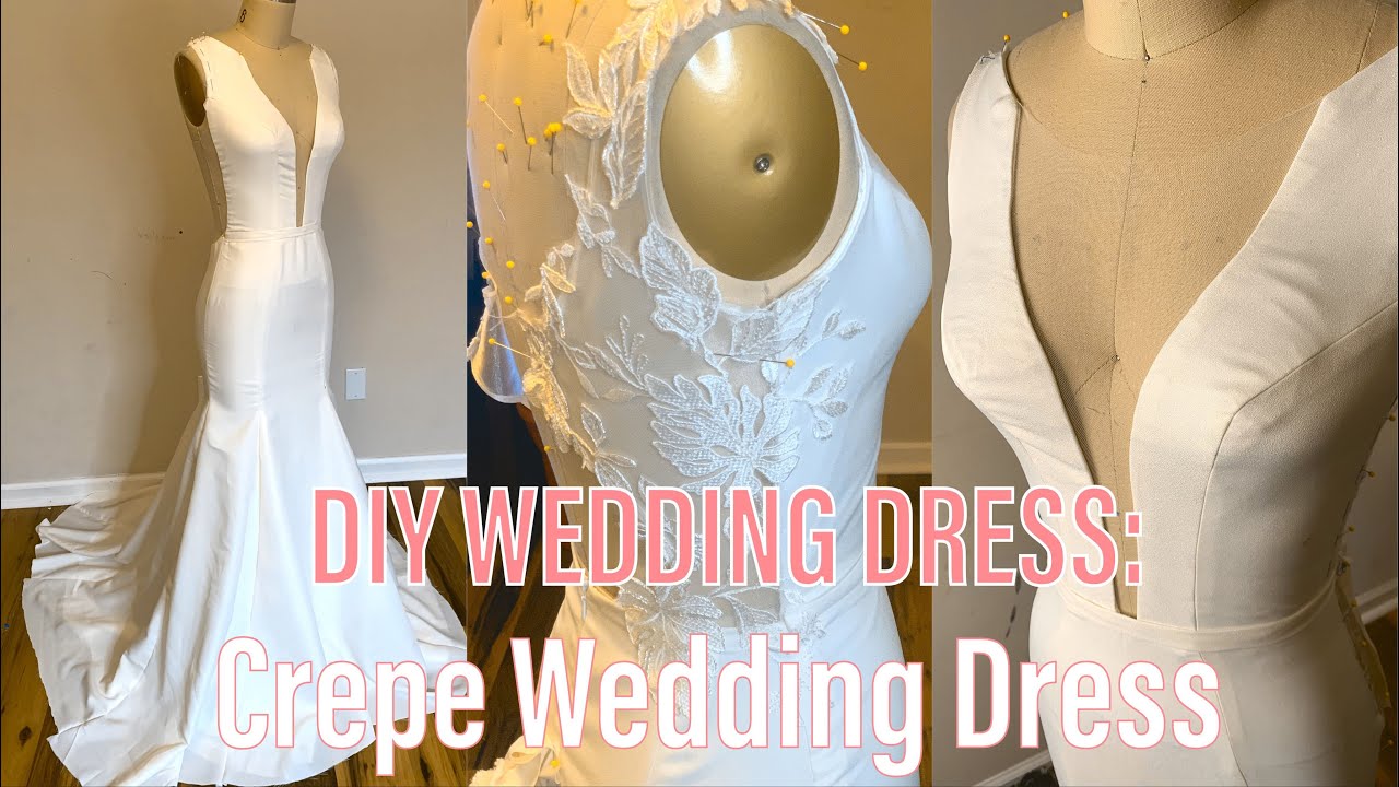DIY wedding dress | Simple Crepe Wedding Dress Part 2