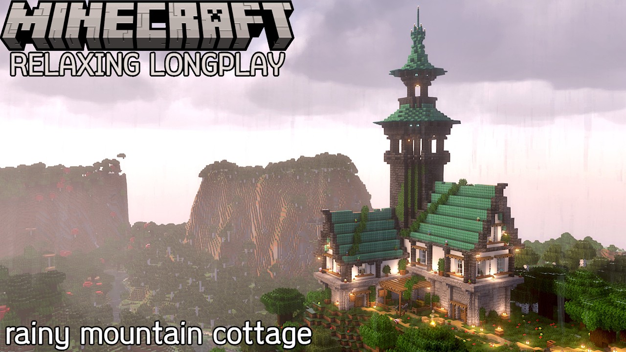 Rainy Mountain Cottage - Minecraft Relaxing Longplay (No Commentary) (#17)
