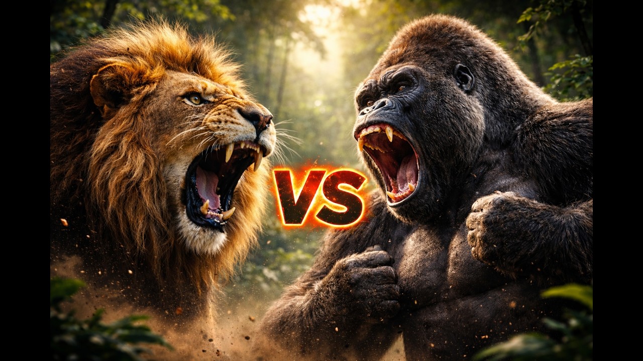 Lion vs Gorilla – The Ultimate Jungle Battle