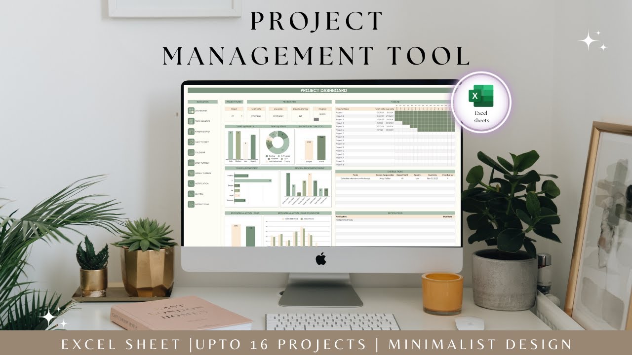 Multi Project Planner Management Dashboard Excel spreadsheet Template Task Manager Spreadsheet