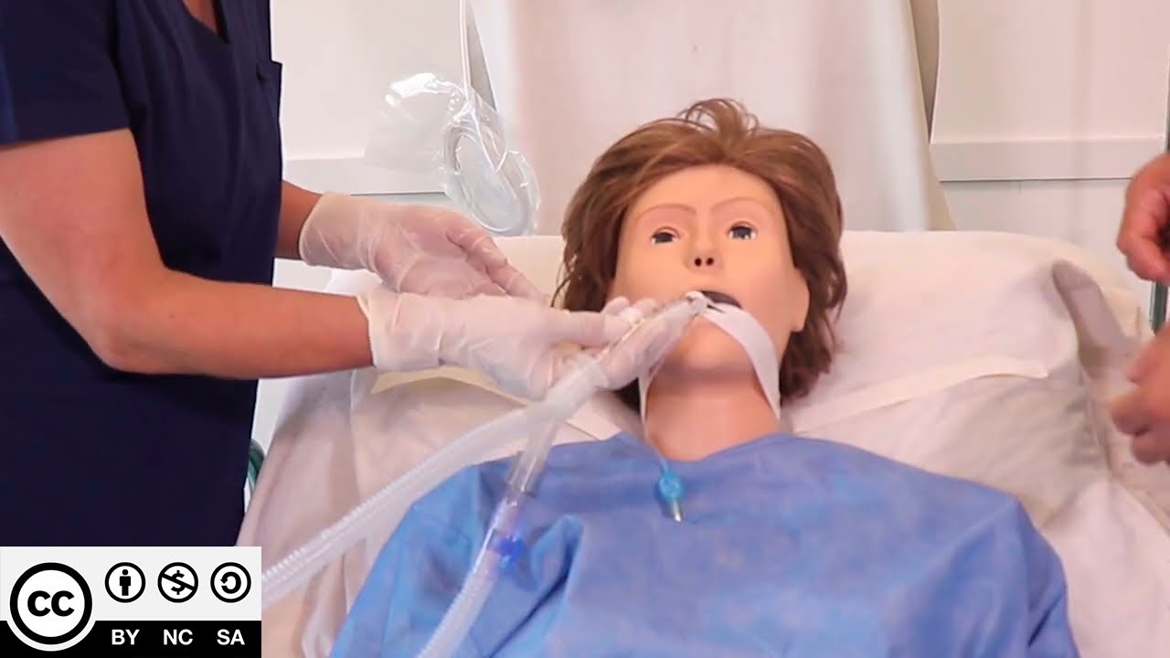 Fijación de tubo endotraqueal en un paciente adulto