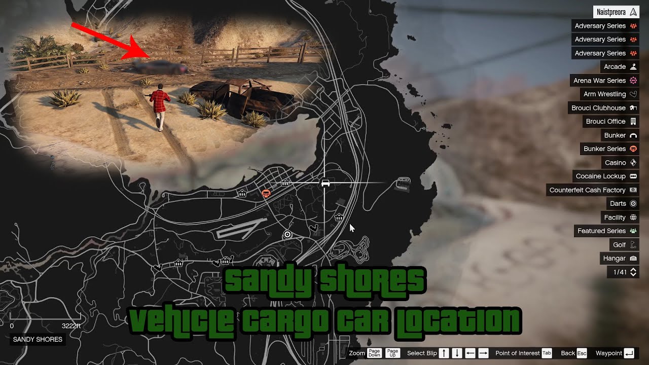 [GTA V Tutorial] Sandy Shores Vehicle Cargo Car Location