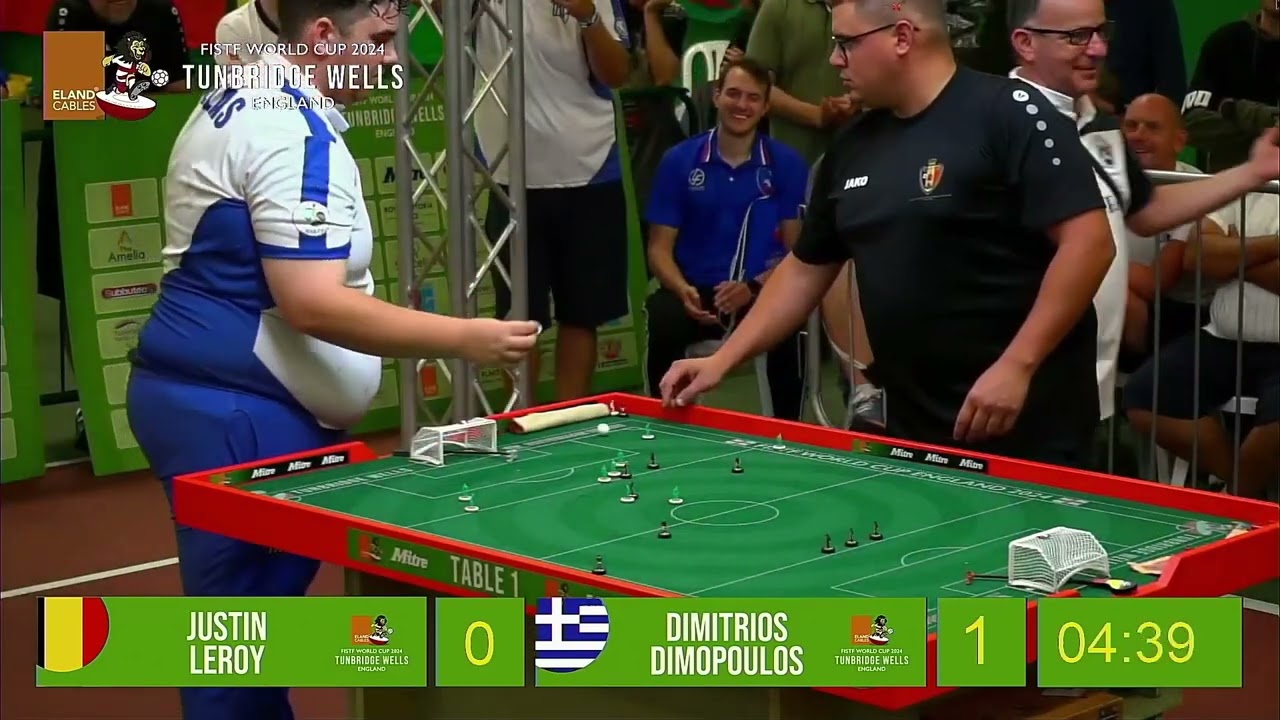 FISTF World Cup '24 Open Final Justin Leroy v Dimitrios Dimopoulos and more Subbuteo Game Play