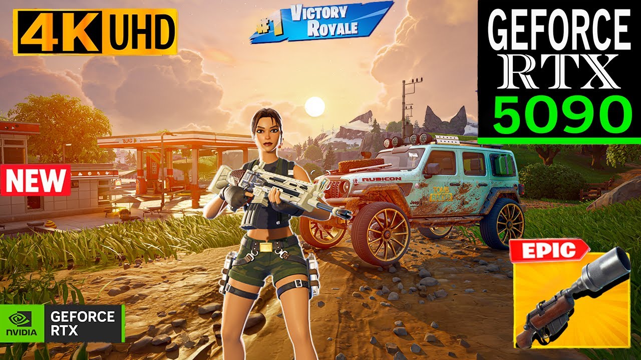 Fortnite Lara Croft Skin Gameplay | RTX 5090 4K Max Graphics + Chapter 6 Season 3
