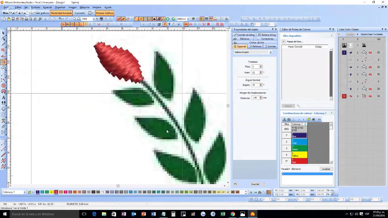 Wilcom Embroidery Studio 2) Función ramificar