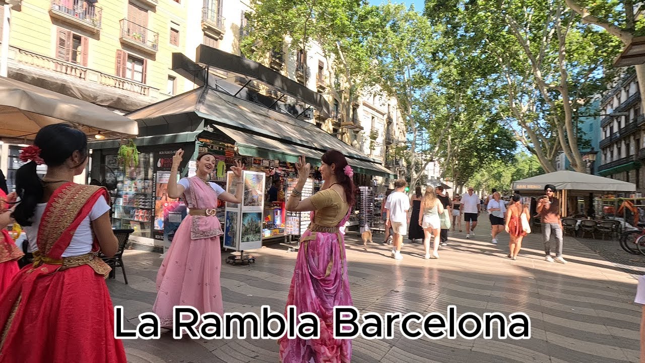 A Trip Down La Rambla - Famous Barcelona Street Walking Tour [4K]