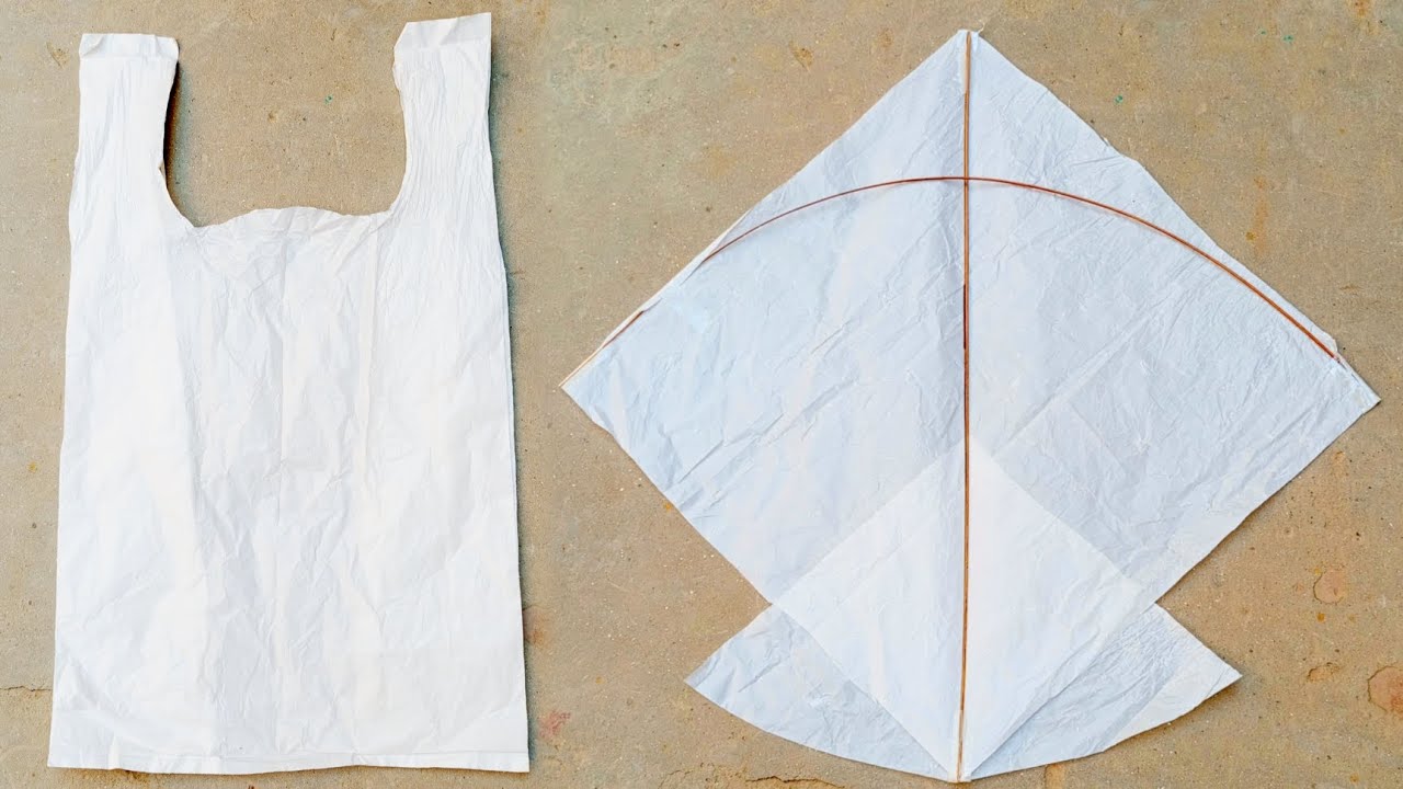 How to Make A Plastic Bag Kite At Home With Broom Sticks | Kite Making #kitemaking #kiteflying 😱