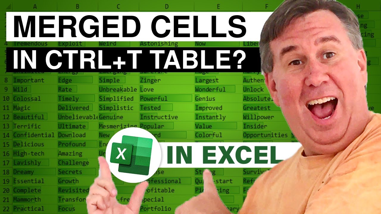 Excel - Можно ли объединить ячейки в таблице - Серия 2483