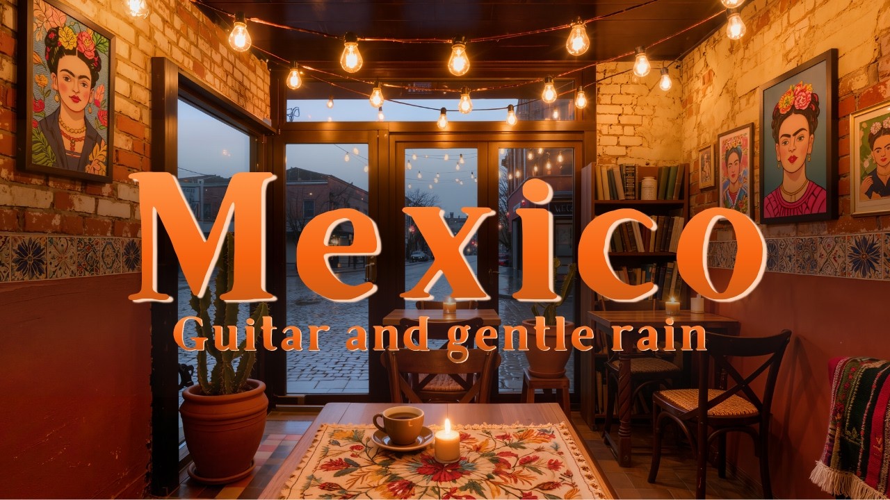 Rainy Mexico City Cafe 🇲🇽 Bolero Guitar + Rain Sounds | CDMX Cozy Music for Sleep, Study, Relax
