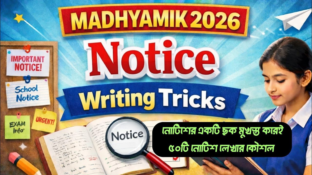 Notice লেখার দুর্দান্ত ছক || মাধ্যমিক ইংরেজি পরীক্ষার নোটিশ লেখার কৌশল ||