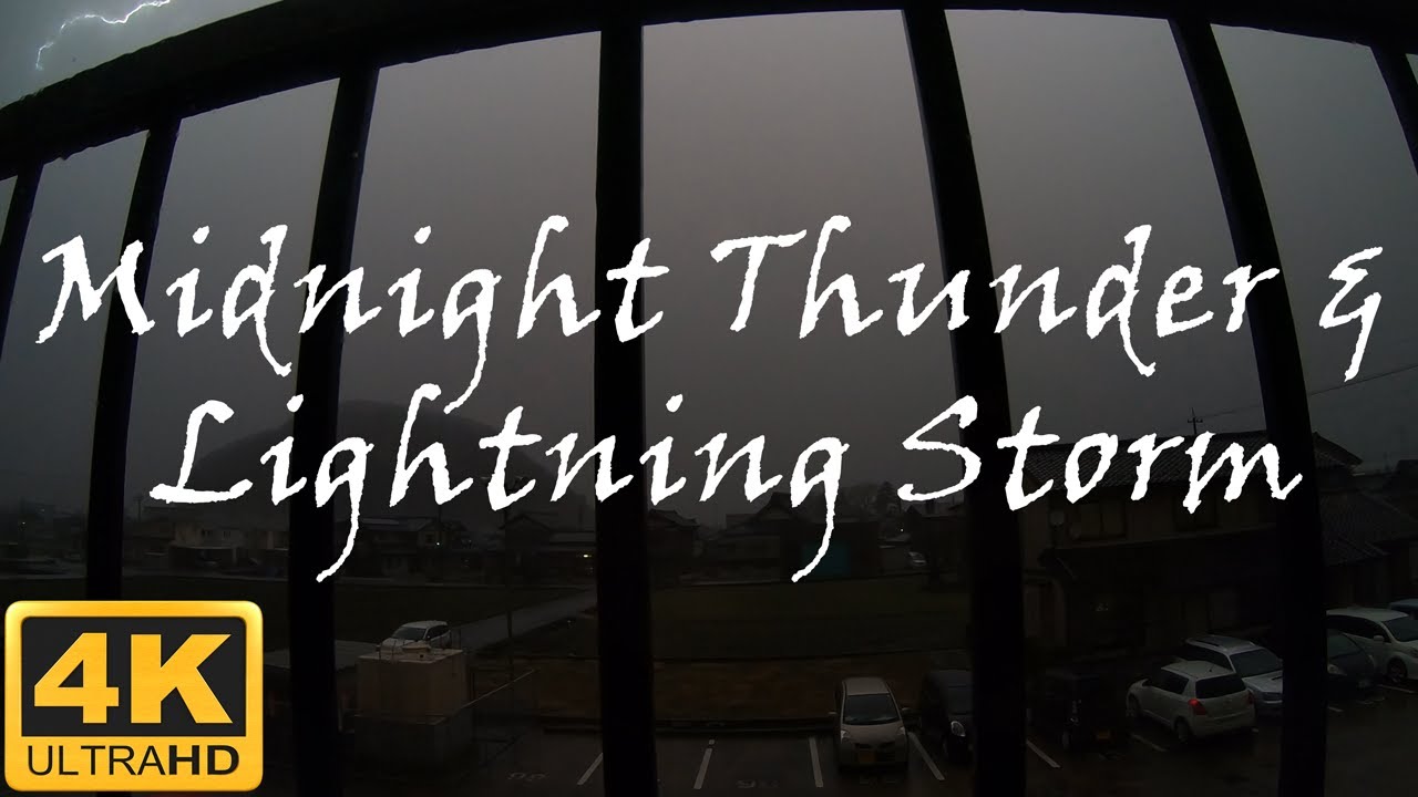 Thunder and lightning thunderstorm heavy rain ASMR Japan 4K