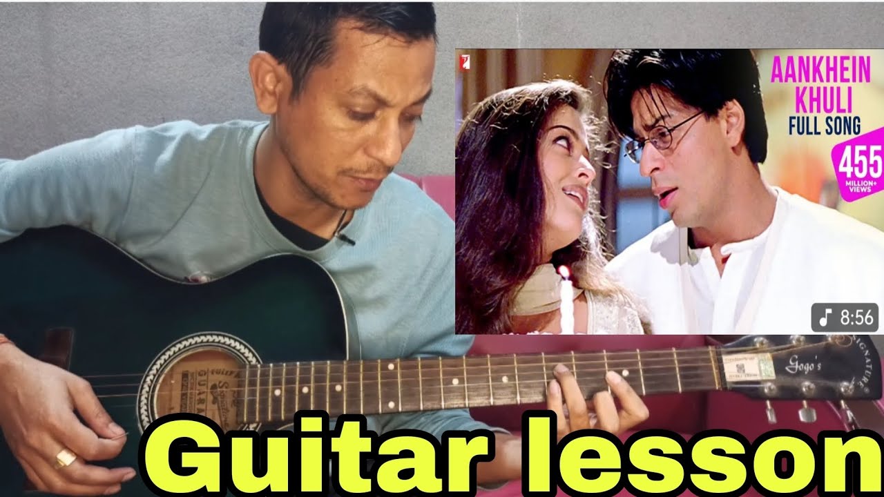 Aankhein khuli ho guitar lesson ll udit narayan ll Jatin Lalit ll Mohabbatein ll