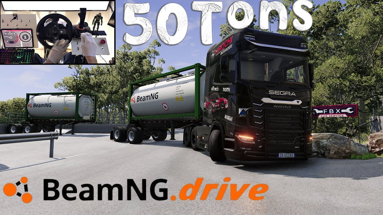 BeamNG.Drive | Segra truck complicated route 50 tons | Logitech g920 relaxing drive