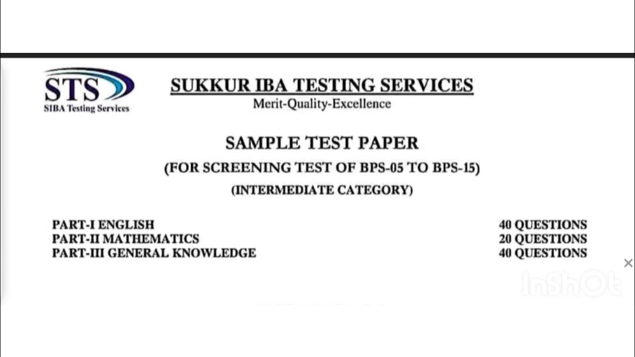 Sample paper| GK| Intermediate category BPS 5 to 15 jobs 
