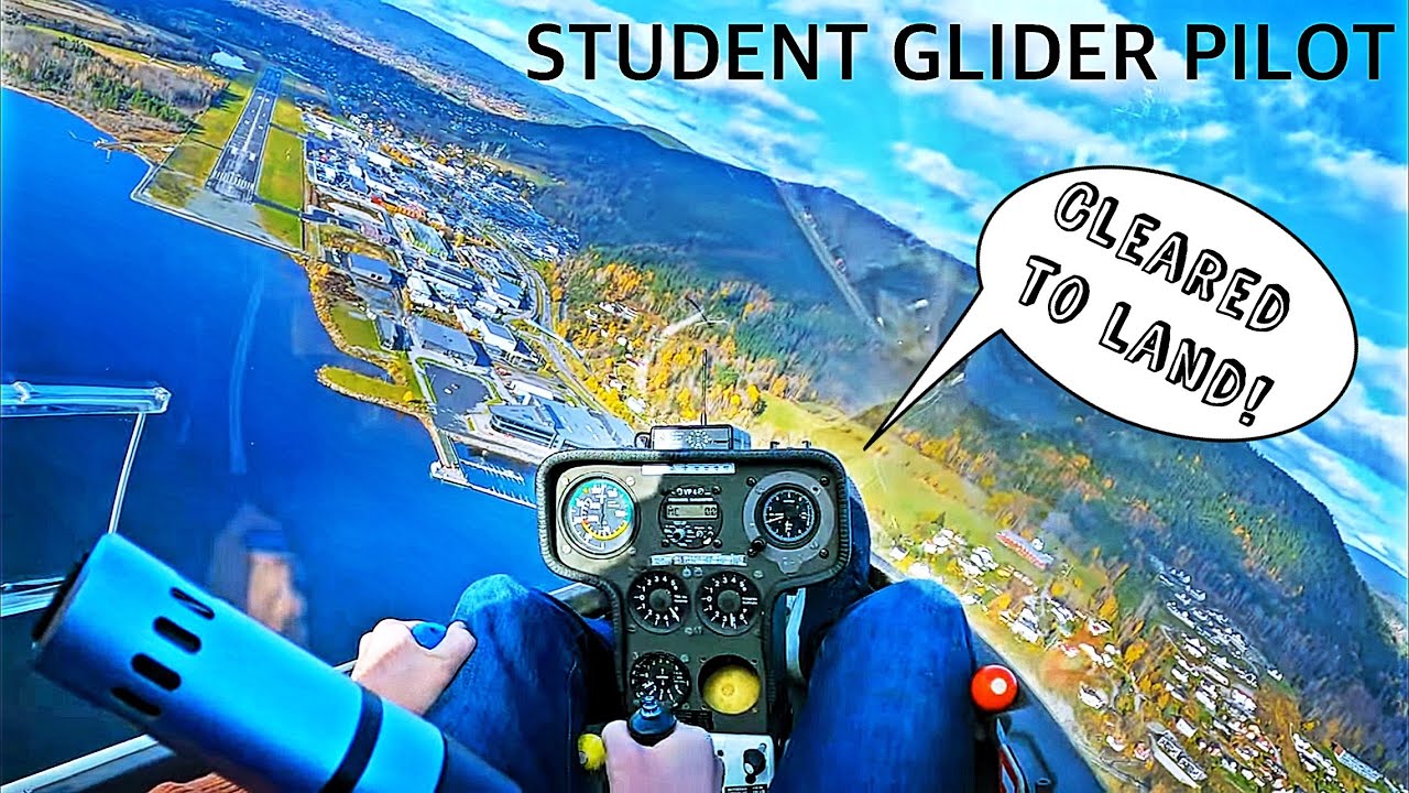 DG300 Glider - Student glider pilot - Solo with a lot of turbulence.