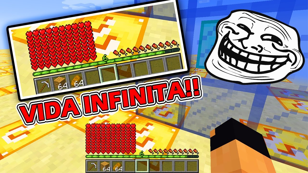 Minecraft CUBÃO : VIDA INFINITA TROLL !! (MINECRAFT TROLL)