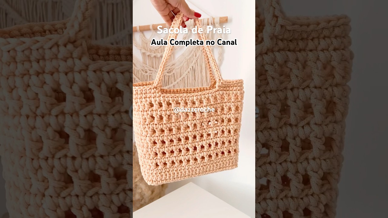 Sacola de Praia em Croch&ecirc;, Bolsa Croch&ecirc; com Fio N&aacute;utico, Modelo Praia  #bolsadecroche #modapraia