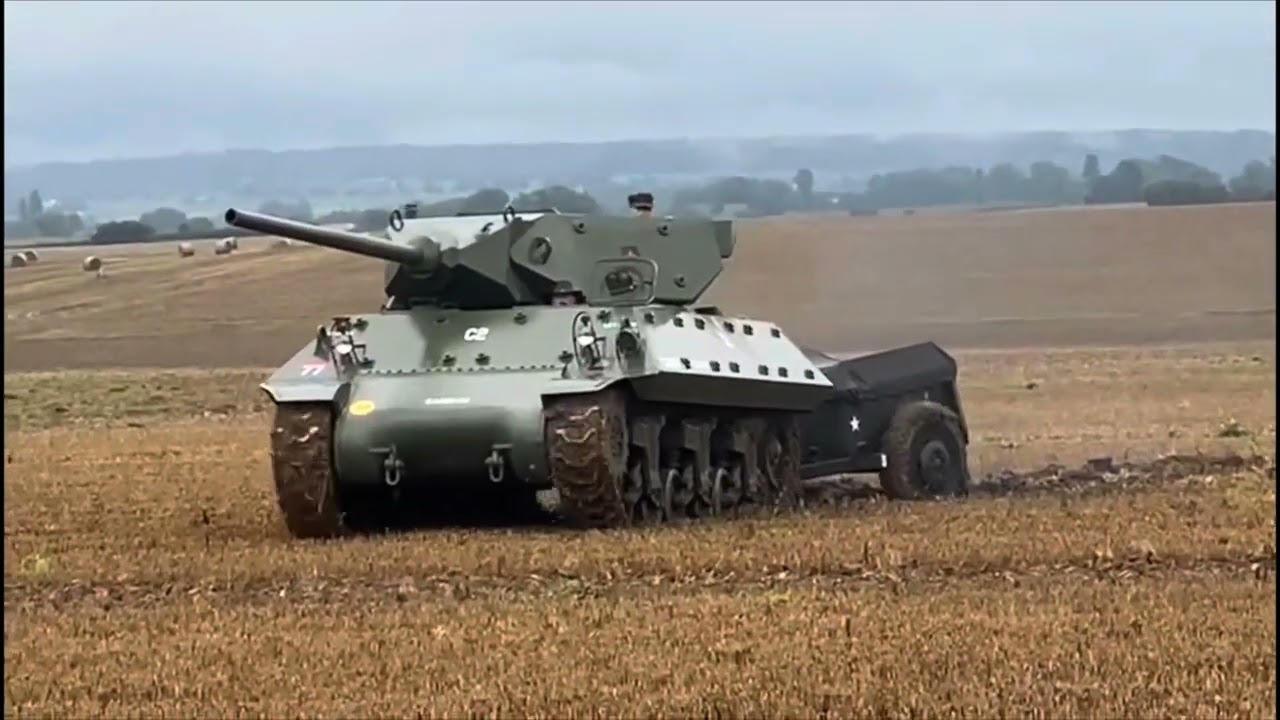 TanksInTown 2023 TDM10 with M10 ammunition trailer #tank #military #ww2 #tankdestroyer