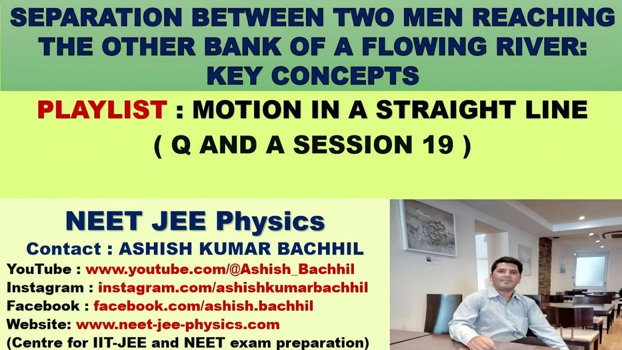 Separation between two men reaching other bank of a flowing river : How to measure it (Session 19)