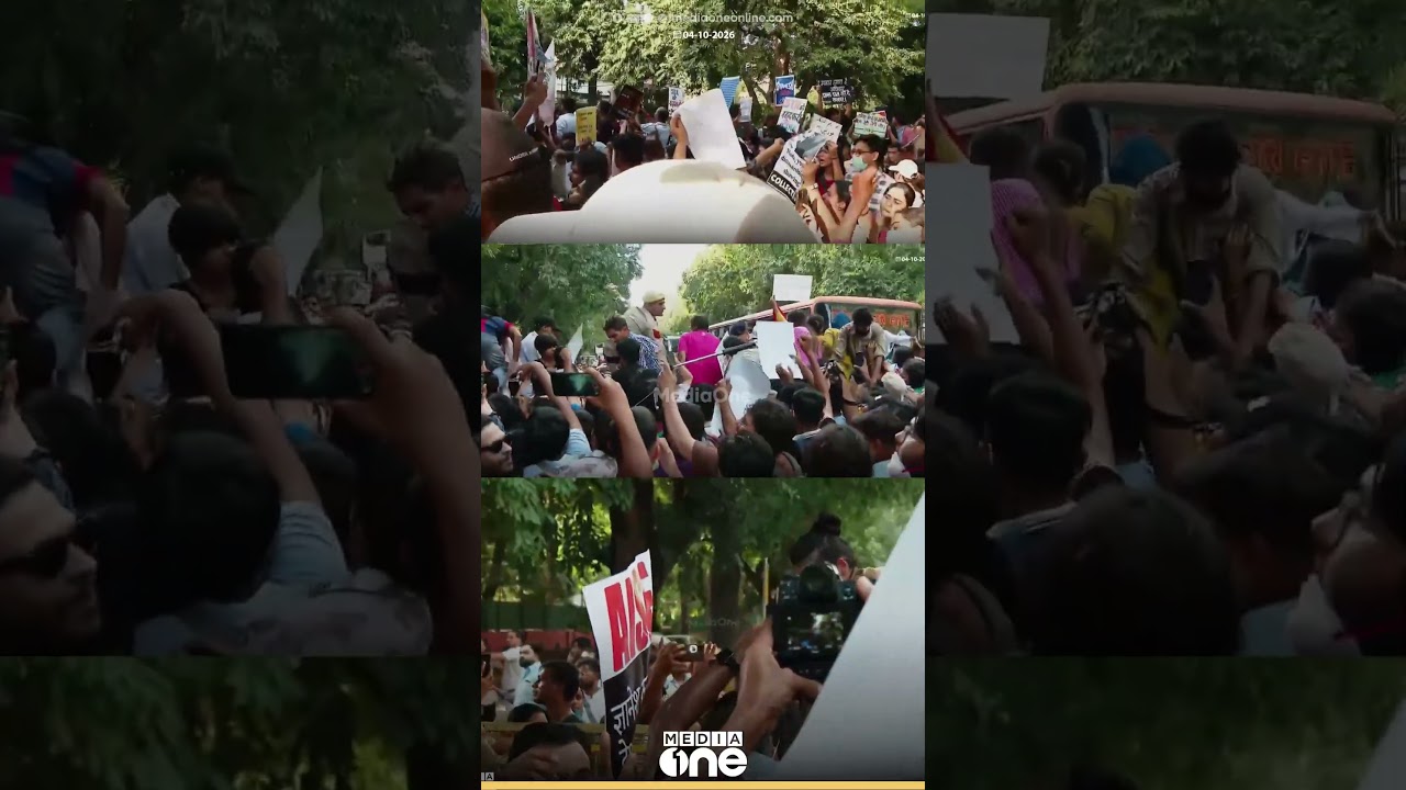 എല്ലാ ദിശയിൽ നിന്നും ഒഴുകിയെത്തി വിദ്യാർഥികൾ; &zwj;ഡൽഹിയിൽ പൊലീസ് ബാരിക്കേഡ് തള്ളിമാറ്റി പ്രതിഷേധക്കാർ