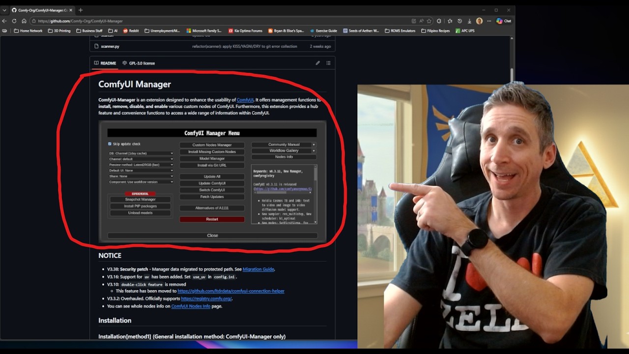Как установить ComfyUI Manager в Stability Matrix двумя разными способами.