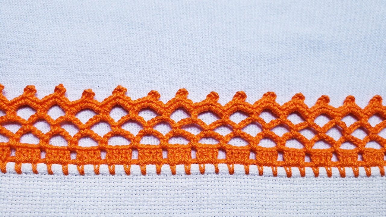 Barrado/bico para pano de prato #croche #crochet #barradinhodecroche 🌼 #654