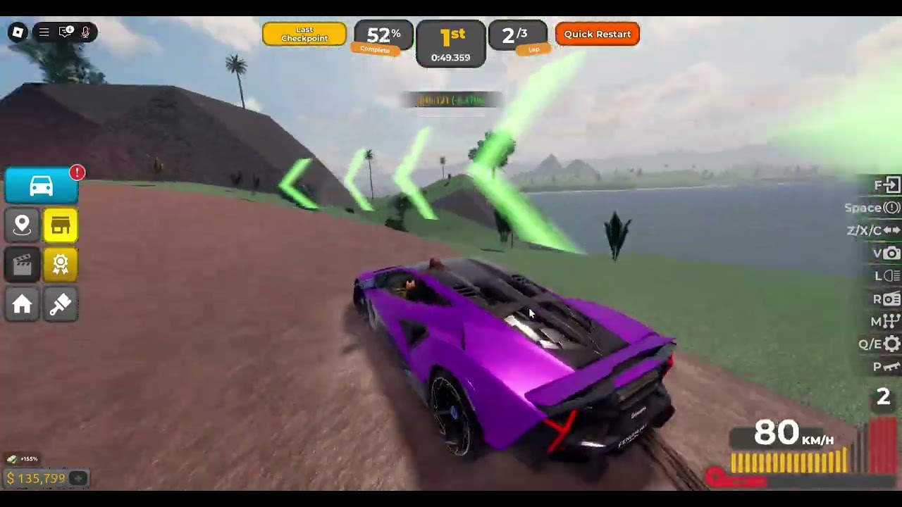 Doing Sandy Shores Sprint with a stock 2025 Lamborghini Fenomeno in Roblox Driving Empire