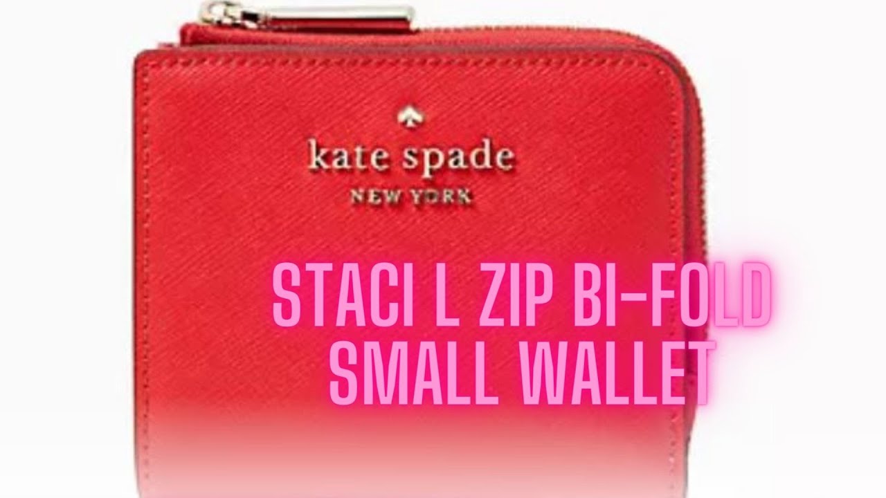 KATE SPADE STACI SMALL L-ZIP BIFOLD WALLET in DIGITAL RED