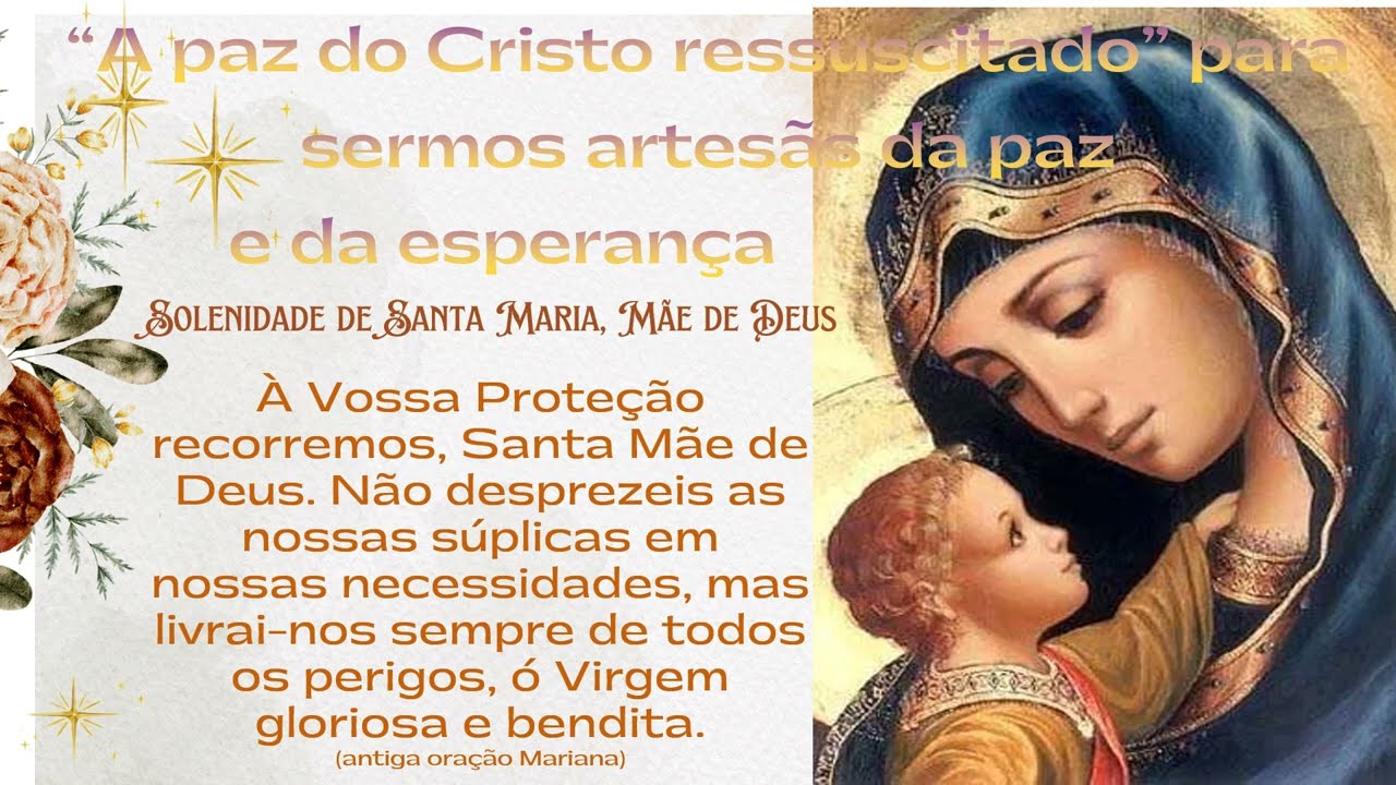 A paz de Cristo ressuscitado para sermos atesãs da paz e da esperança