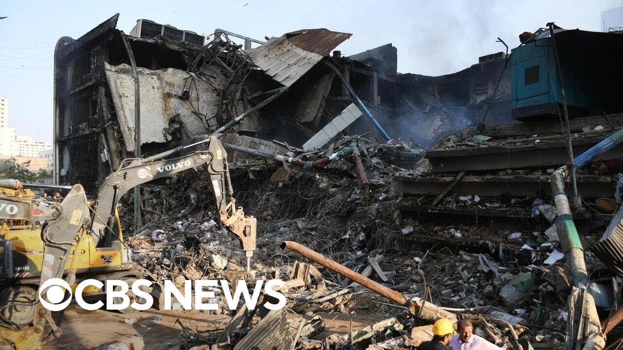 Videos show charred rubble after deadly Pakistan shopping mall fire