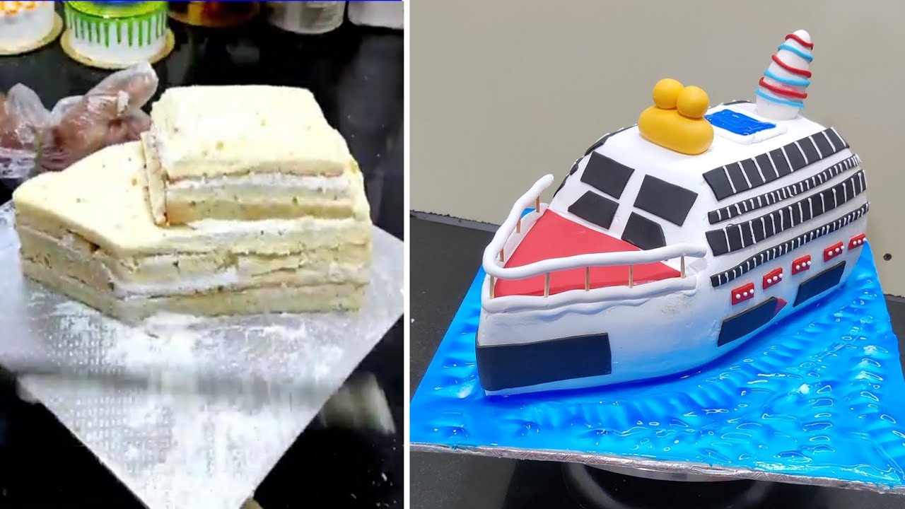 Titanic Cake | Ship Cake Tutorial | Ship Cake Shep Cutting Kaise Kare