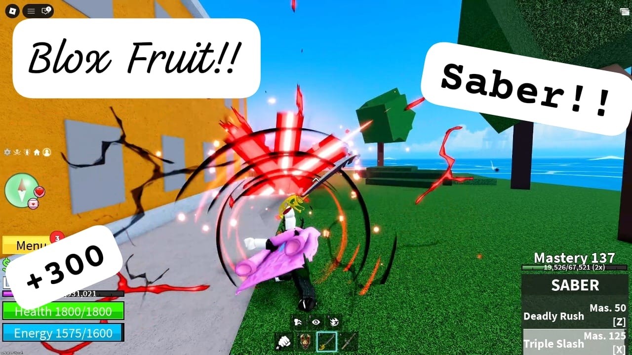 Roblox Blox Fruit - Nível (Level) 300 + Saber!!