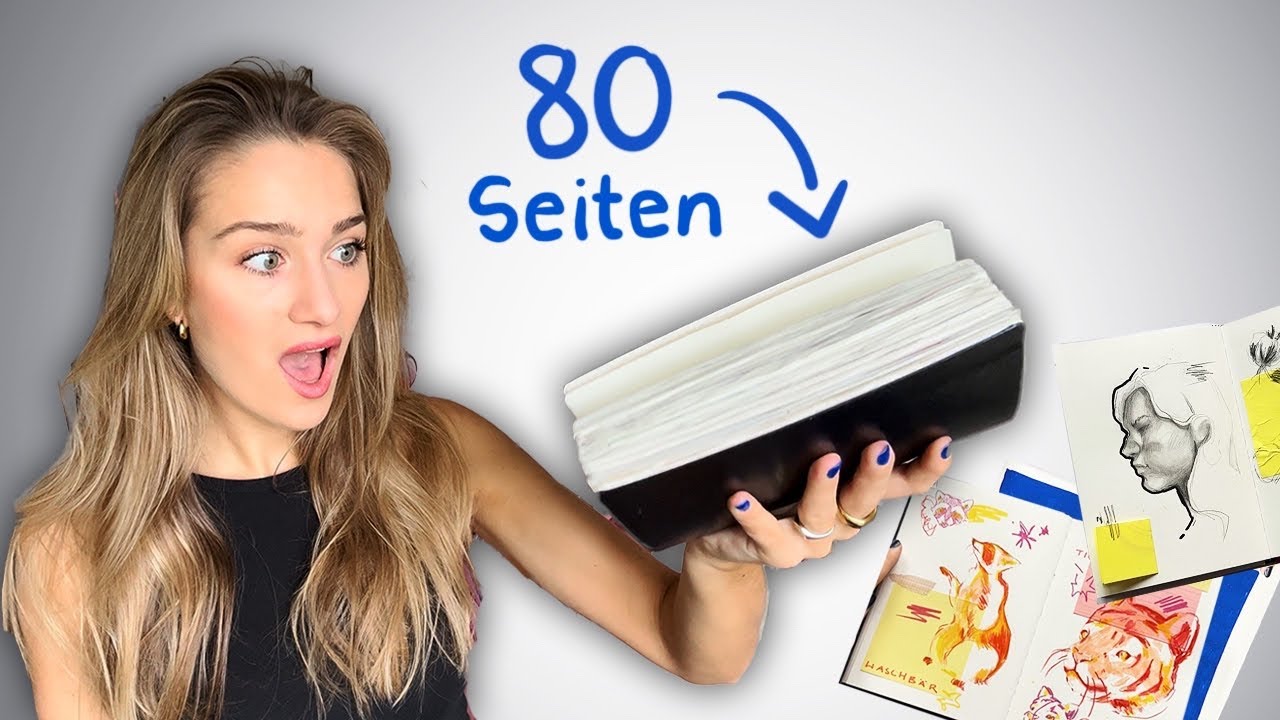 Komplettes Skizzenbuch in 7 TAGEN füllen | Kunst Challenge 😨