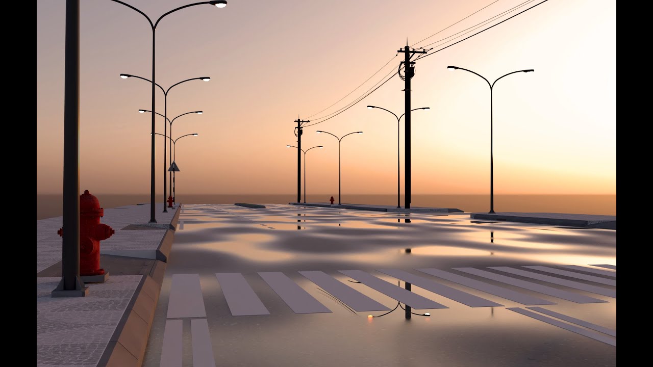 How To Create Puddles On The Road After Rainy in VRay 5