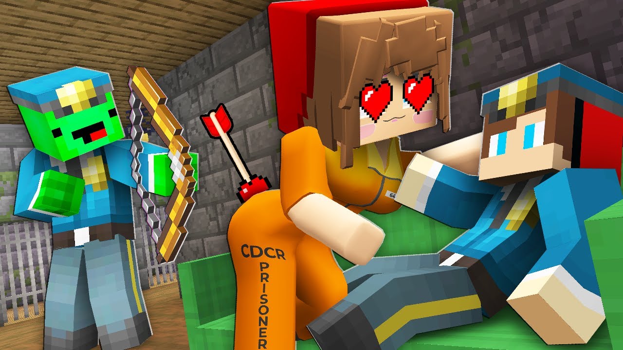 JJ and Mikey ARROWS of LOVE with PRISONER Girl in Minecraft - Maizen