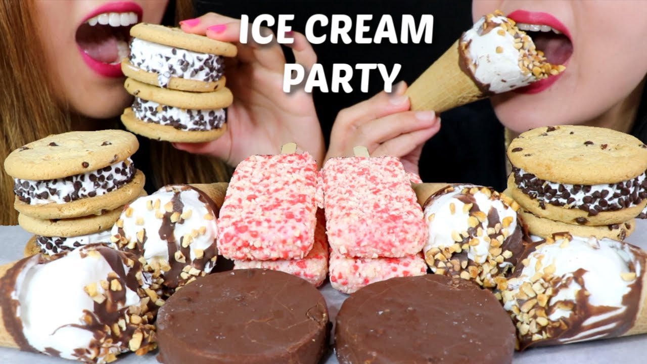 ASMR ICE CREAM PARTY (Crunchy Chocolate, King Cones) 아이스크림 리얼사운드 먹방 アイスクリーム | Kim&Liz ASMR