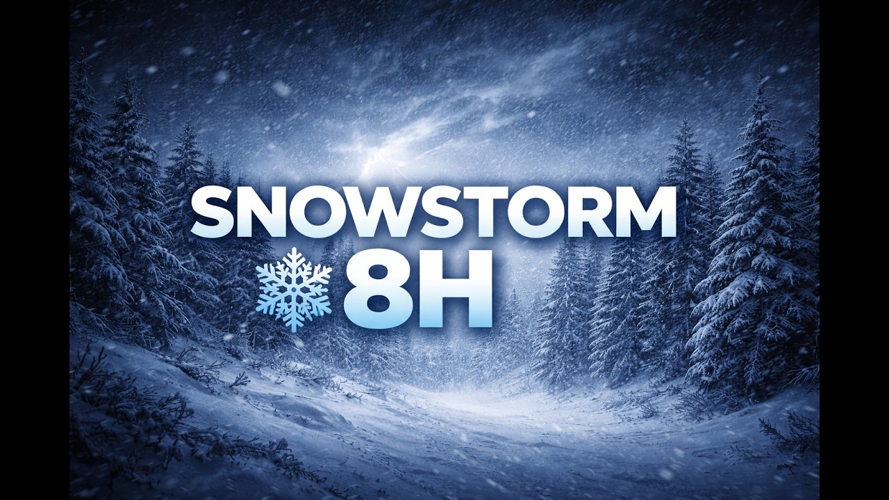 Snowstorm Sounds for Deep Sleep ❄️ Winter Wind White Noise (8 Hours)