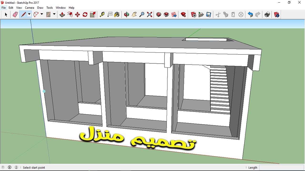 تصميم منزل 147 متر 13.00  11.00 م الدور الارضى SketchUp