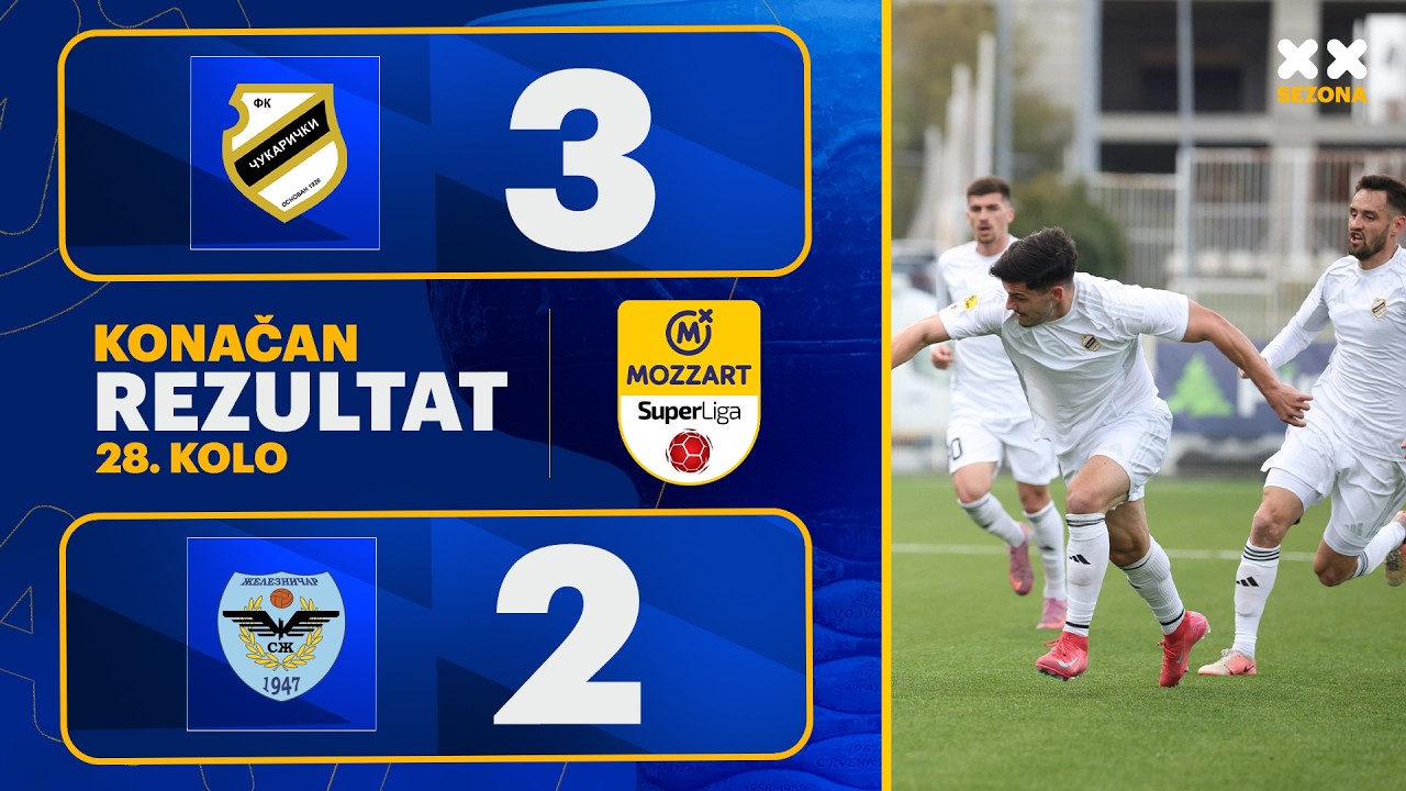 MBSLS 2025/26 - 28.Kolo: ČUKARIČKI &ndash; ŽELEZNIČAR 3:2 (1:0)