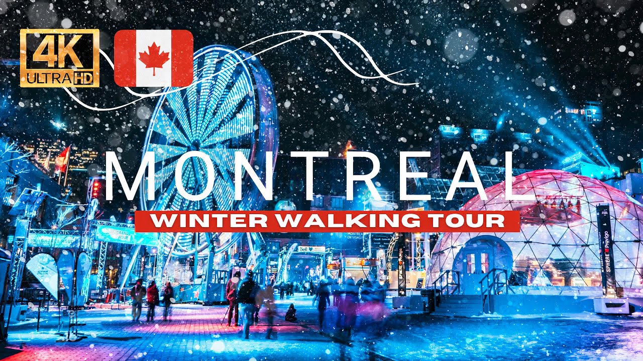 Montreal After the Storm ❄️ Enchanting Night Walk Through a Snowy Downtown [4K HDR/60fps]