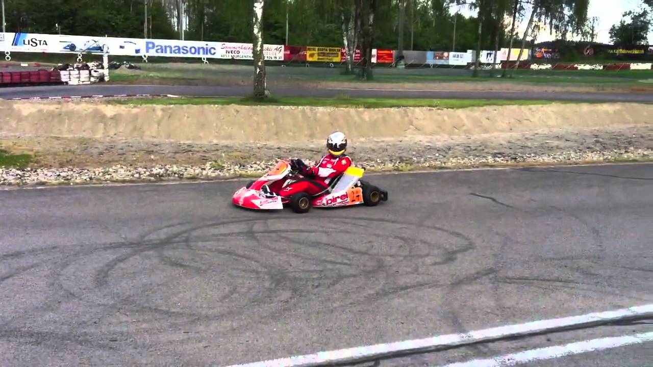 Marc Ritter make Donuts with Birel KZ2 of SPIRIT Karting
