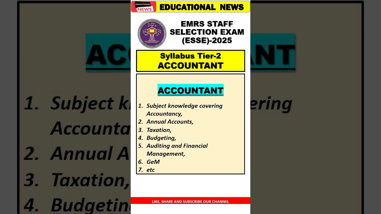 EMRS ACCOUNTANT TIER 2 SYLLABUS 2025 #emrs #accountant #emrs2025 #emrsaccountant #syllabus