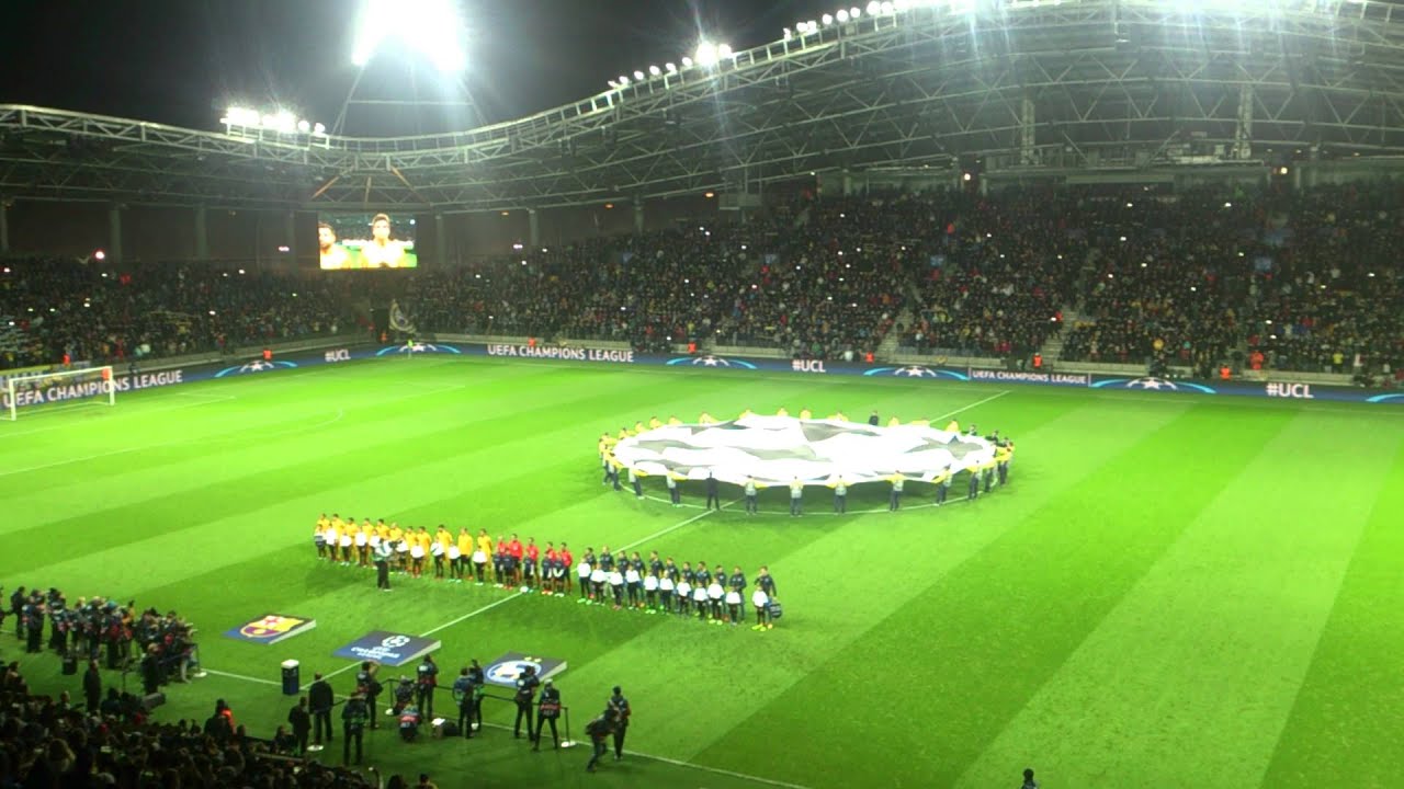 UEFA Champions League anthem at Borisov Arena (BATE vs Barcelona)