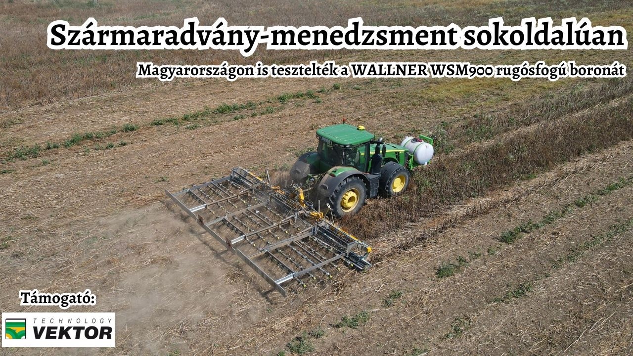 A sokoldalú szármaradvány menedzser min-till és no-till műveléshez | WALLNER WSM900 rugósfogú borona